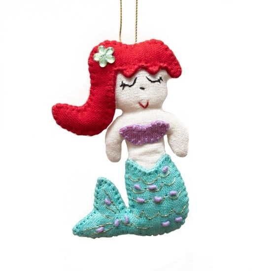 Felt Mermaid Ornament, Guatemala