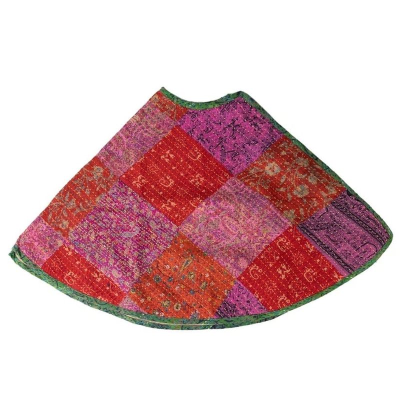 Patchwork Kantha Stitched Tree Skirt, India