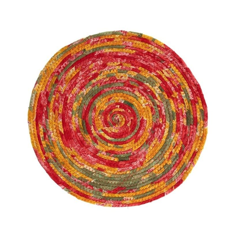Recycled Sari Round Placemat, Bangladesh