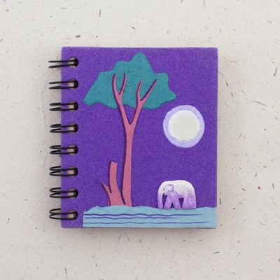 Small Notebook Elephant Purple, Sri Lanka