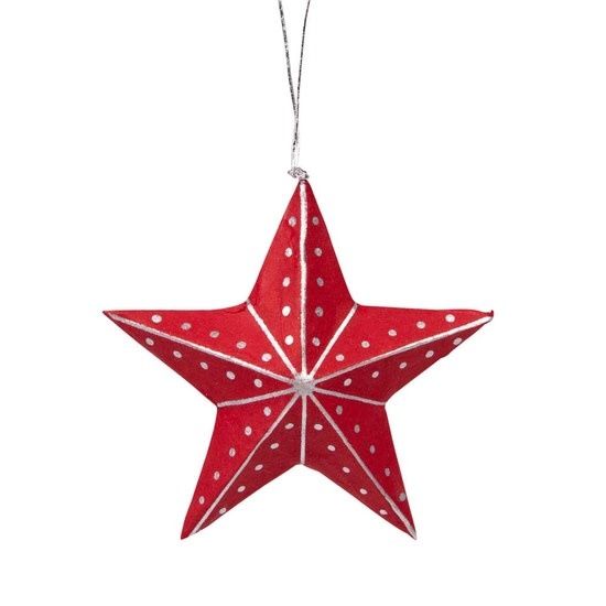 Silver And Red Star Ornament, Bangladesh