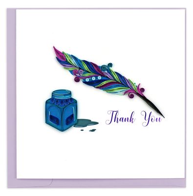 Quilling Card Quill and Ink Thank You, Vietnam