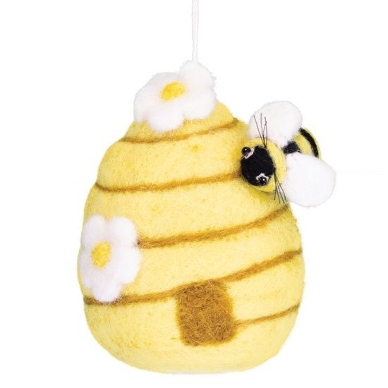 Busy Beehive Felt Ornament, Nepal