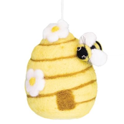 Busy Beehive Felt Ornament, Nepal