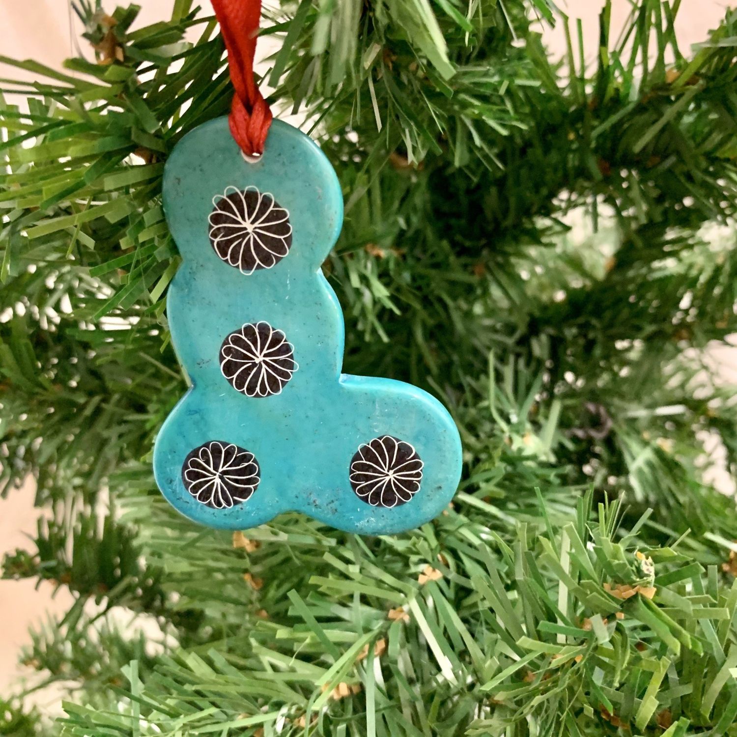Stocking Ornament, Color: Turquoise