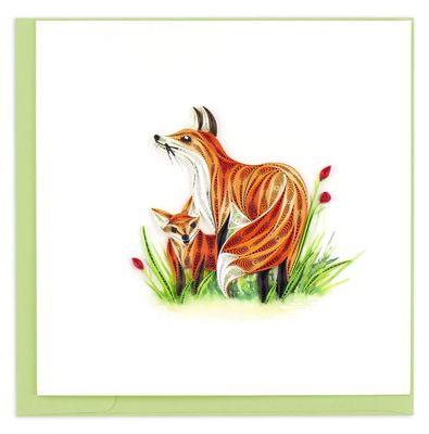 Fox and Cub Quilling Card, Vietnam
