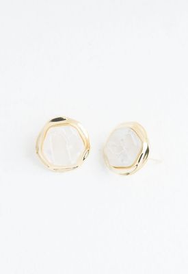 Opulence Opal Studs in Iridescent Ivory, China