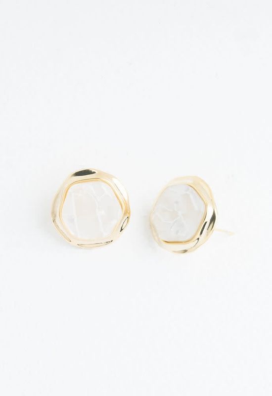 Opulence Opal Studs in Iridescent Ivory, China