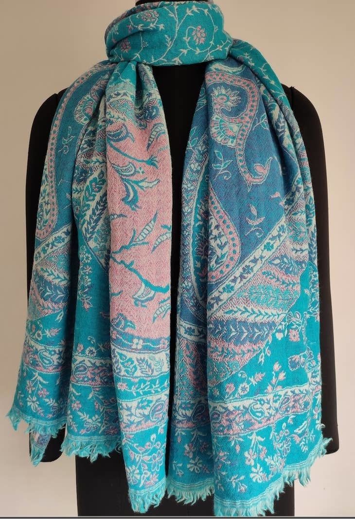 Paisley Scarf Turquoise, India