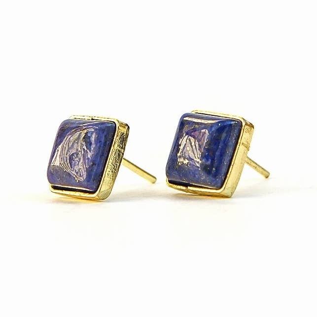 Lapis Squared Studs, India