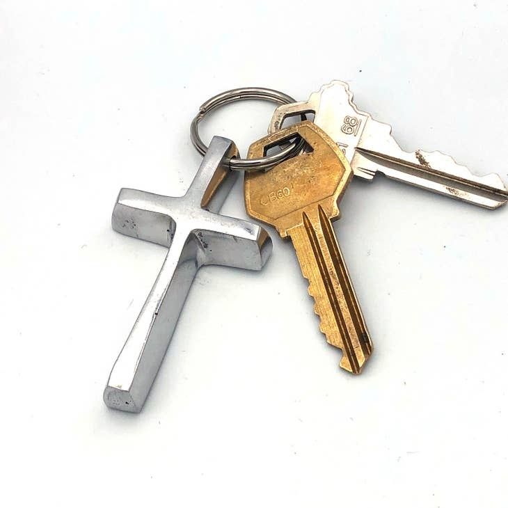 Recycled Aluminum Cross Keychain, Nicaragua