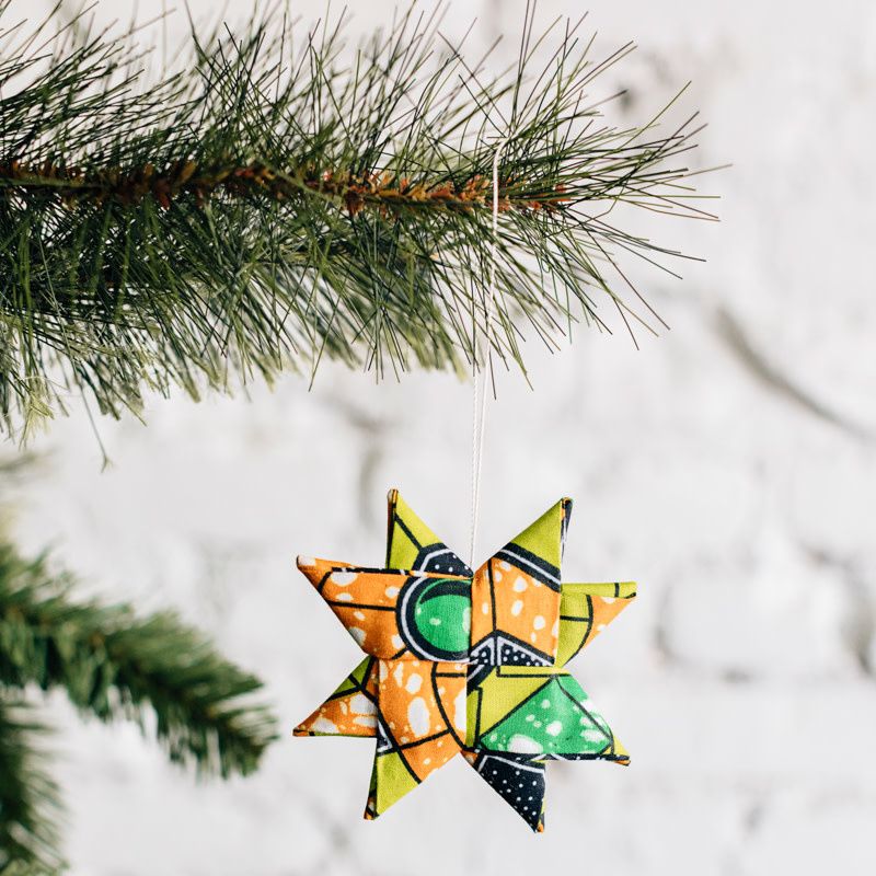 Fabric Star Ornament- Green