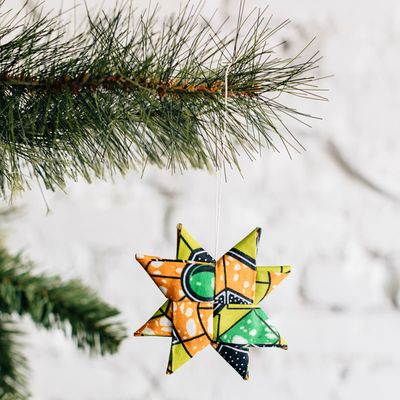 Fabric Star Ornament- Green