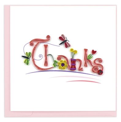 Quilling Card Thanks w/ Flowers, Vietnam