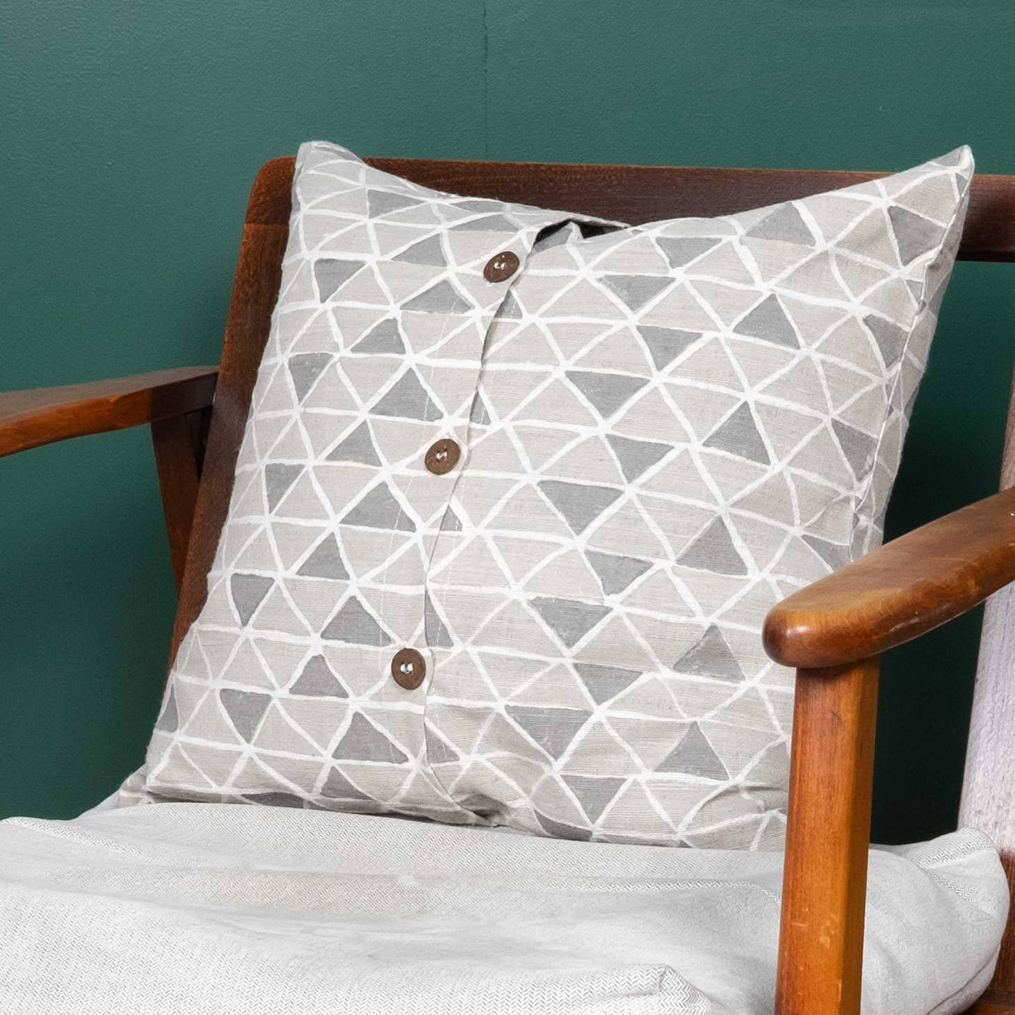 Grey Diamond Silk Cushion Cover Square, India