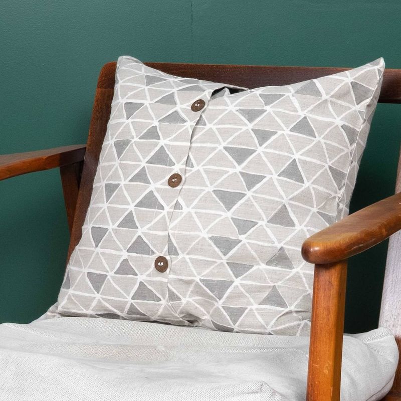Grey Diamond Silk Cushion Cover Square, India