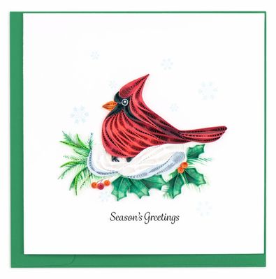 Snowy Cardinal Quilling Card, Vietnam