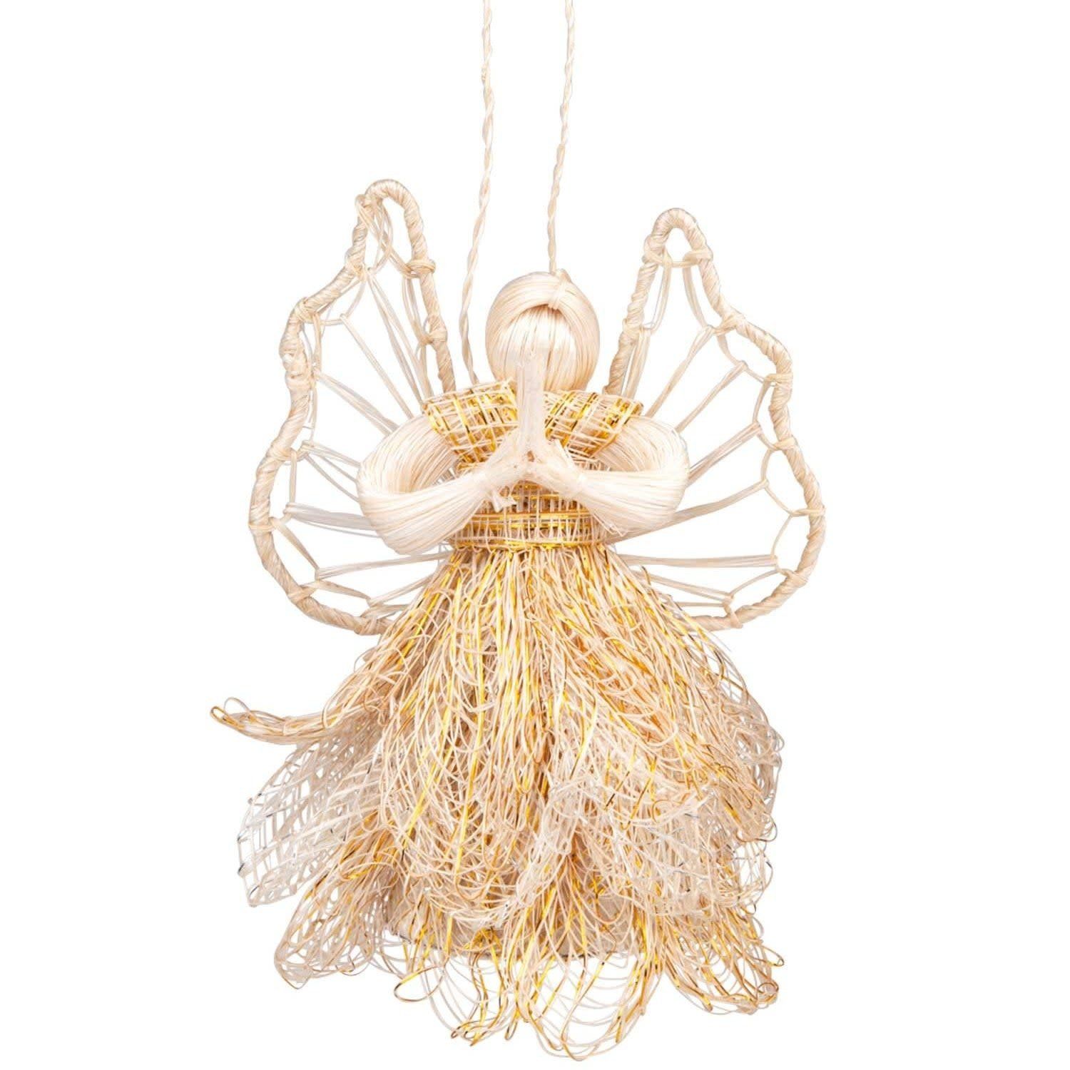 Praying Sinamay Angel Ornament