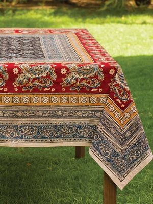 Peacock Kalamkari Tablecloth, India