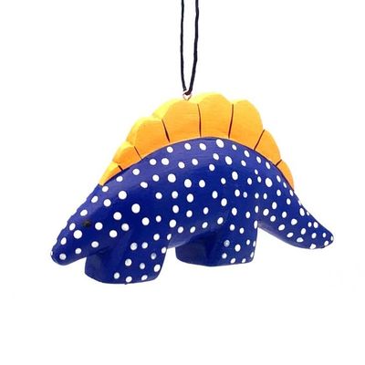 Whimsical Stegosaurus Balsa Ornament, Nicaragua