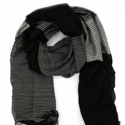 Black Patterned Block Scarf, Vietnam