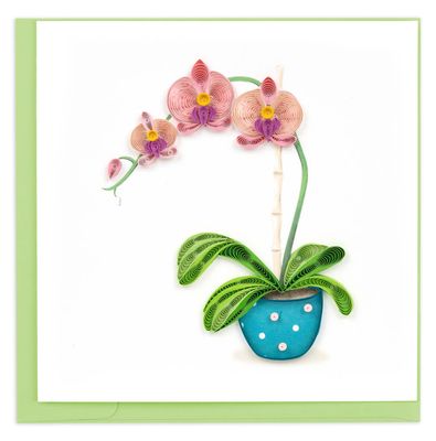Potted Orchid Quilling Card, Vietnam