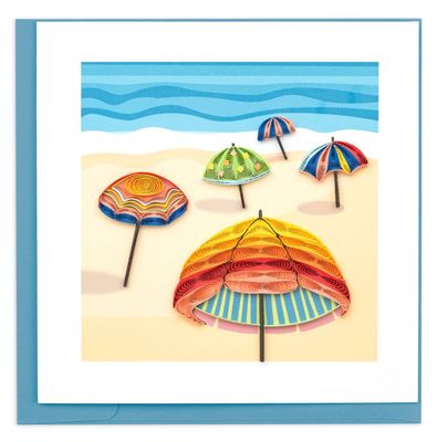 Colourful Beach Umbrellas Quilling Card, Vietnam