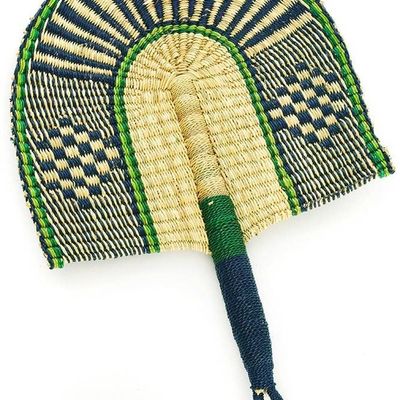 Deep Sea Veta Vera African Hand Fan, Ghana