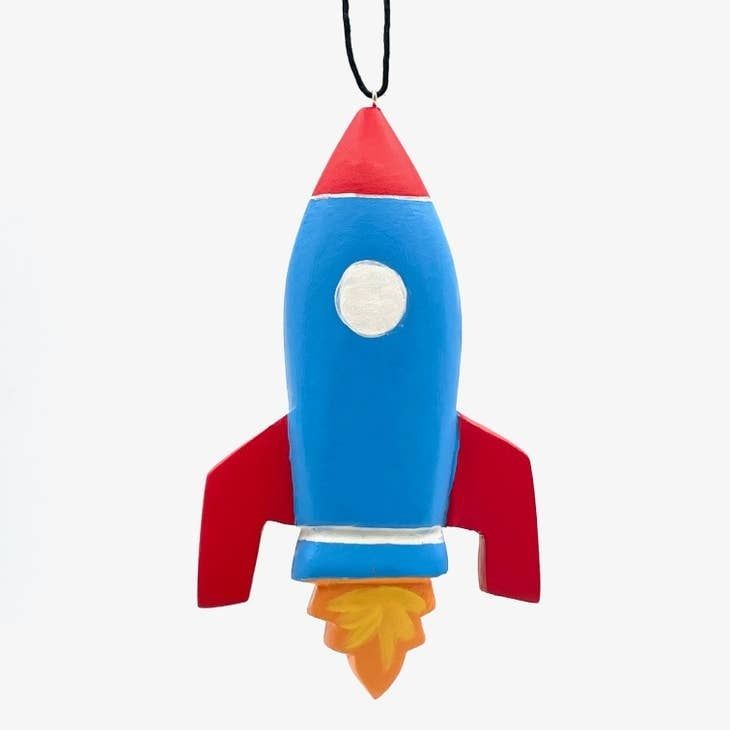 Rocket Ship Balsa Ornament, Nicaragua