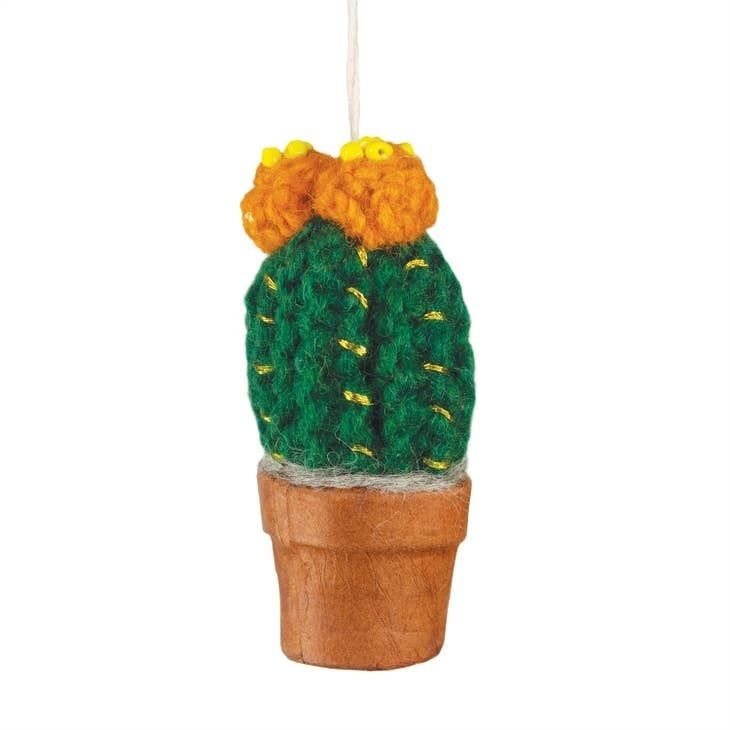 Crochet Barrell Cactus Ornament, Nepal