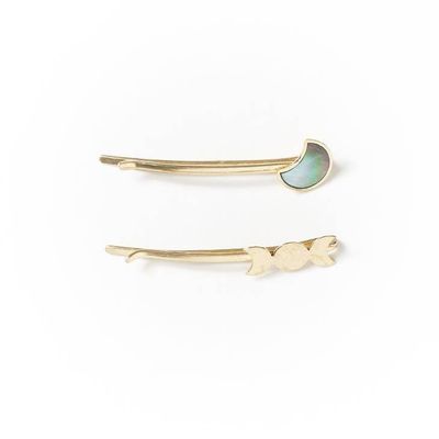 Chandra Moon Phase Bobby Pins Set of 2 - Mother of Pearl, India