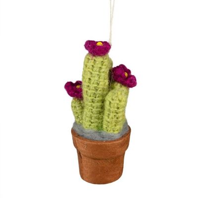 Crochet Lady Fingers Cactus Ornament, Nepal