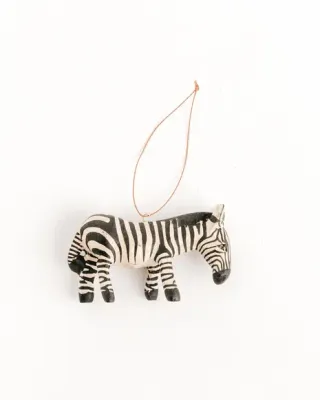 Hand-Carved Wood Zebra Ornament, Kenya