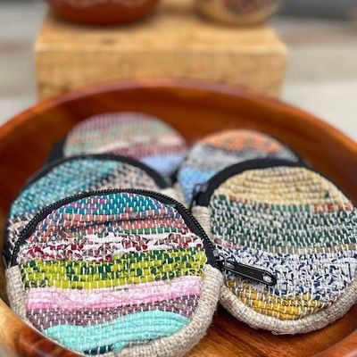 Circular Sari Coin Purse, Nepal