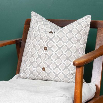 Grey Petal Silk Cushion Cover Square, India