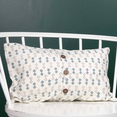 Blue Double Diamond Silk Cushion Cover Rectangle, India