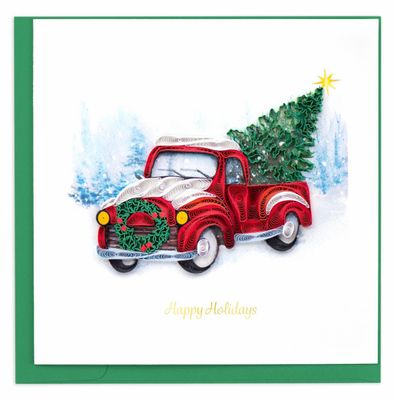 Christmas Truck Quilling Card, Vietnam