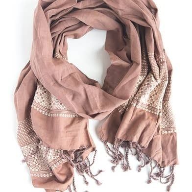 Tuven Patterned Scarf Mauve, Vietnam