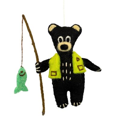 Camp Bear Felt Ornament, Nepal