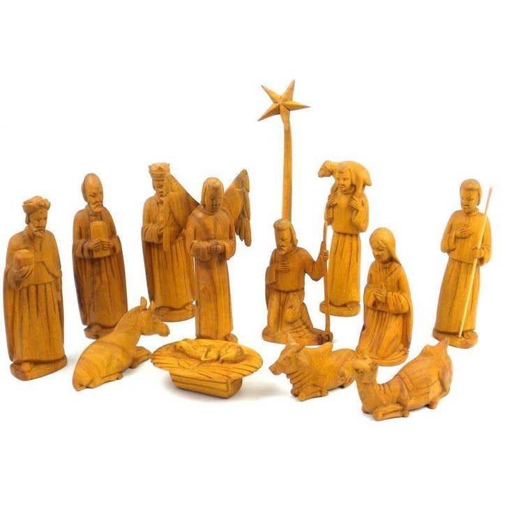 Olive Wood Nativity Set, Kenya