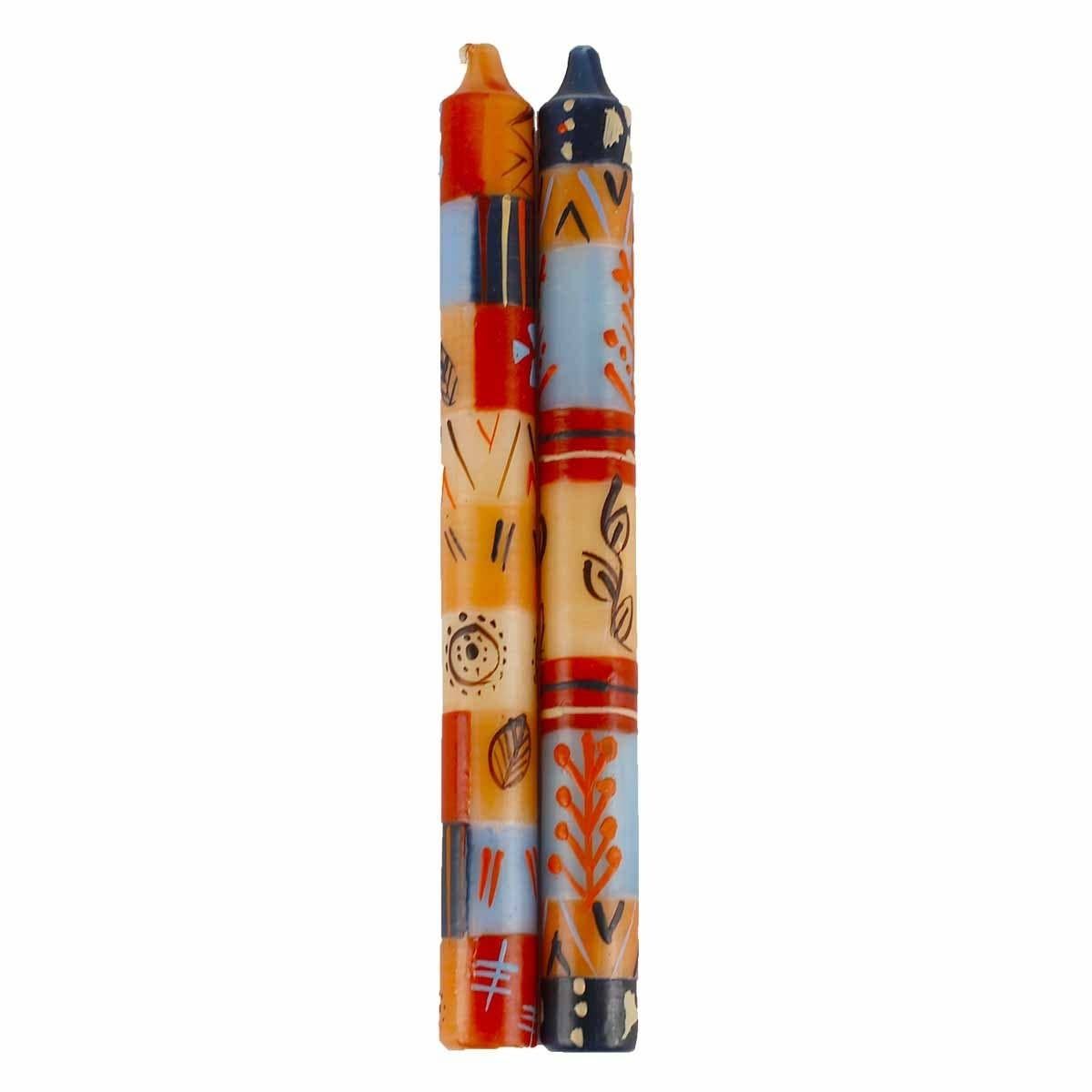 Hand Painted Dinner Candle Pair - Uzushi Design, South Africa
