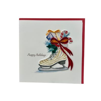 Winter Skates Quilling Card, Vietnam