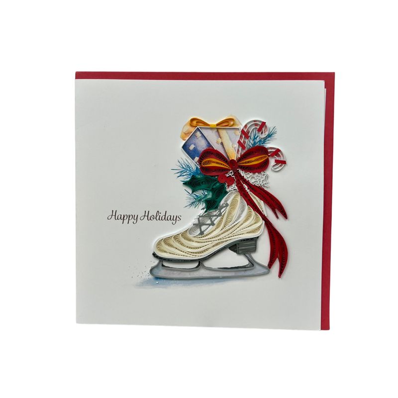 Winter Skates Quilling Card, Vietnam