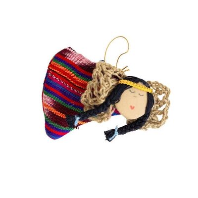 Flying Angel Ornament Festive Red, Guatemala
