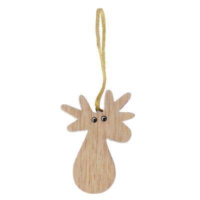 On Dasher Wood Reindeer Ornament