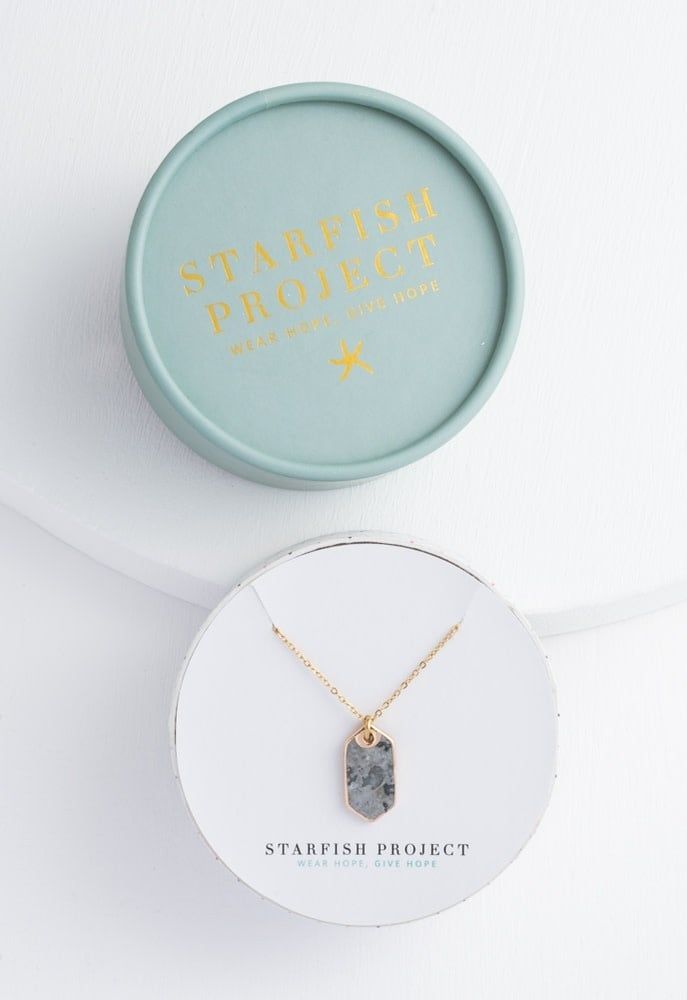Ink Stone Necklace in Heather Gray, China