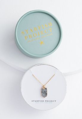Ink Stone Necklace in Heather Gray, China