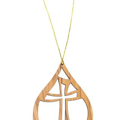 Cross on the Hill Olive Wood Ornament