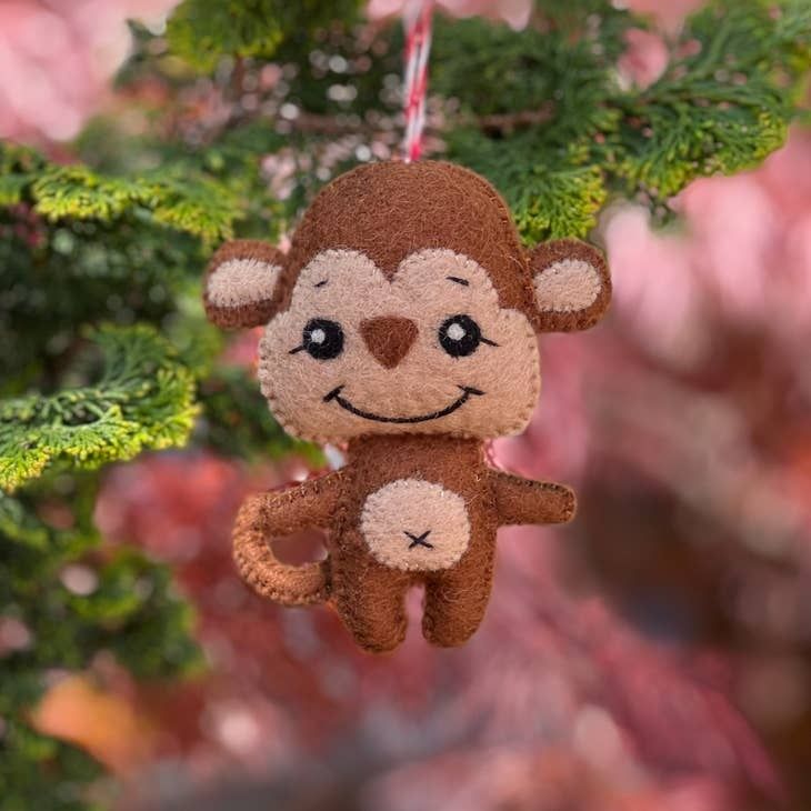 Felt Monkey Ornament, Nepal