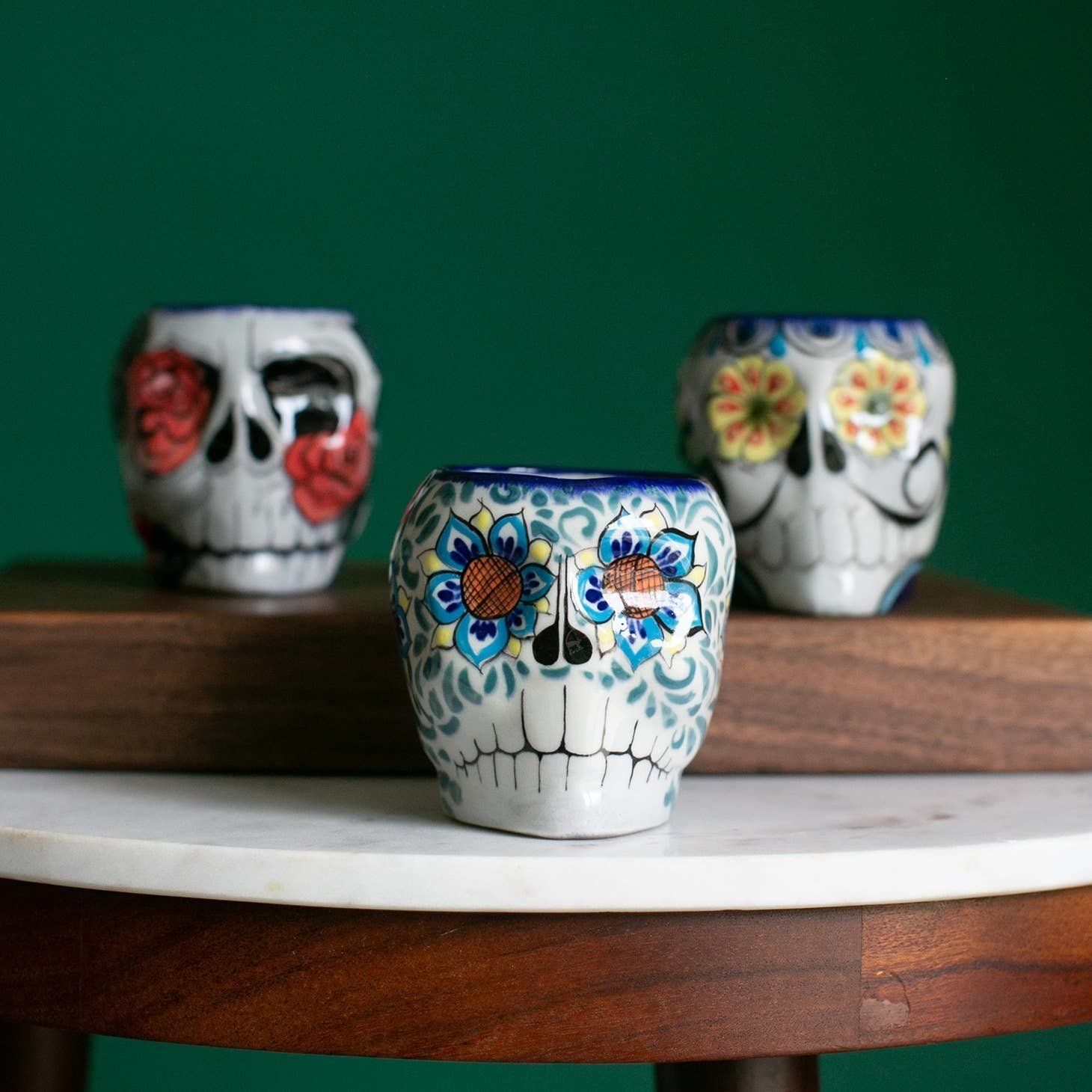 Sugar Skull Skeleton Mug Assorted, Guatemala